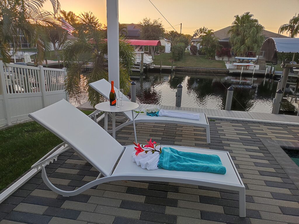 Sonnenuntergang Am Pool Florida Villa at Villa Dandelion, Cape Coral Florida